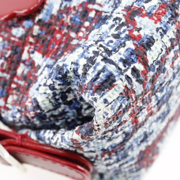 CHANEL One Belt Shoulder Bag Clover charm Red tweed Women - Picture 5 of 12